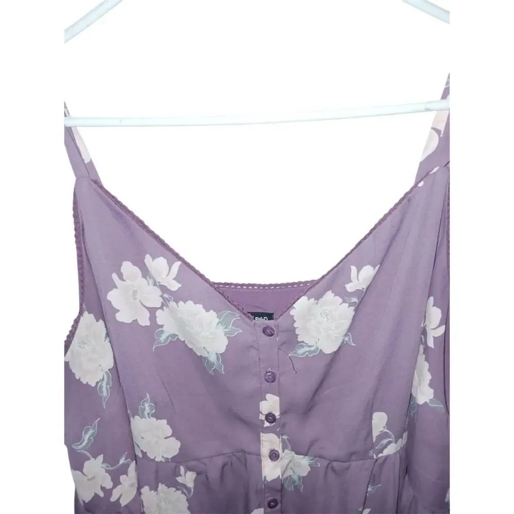 Torrid Floral Purple Women's Top - Picture 4 of 6